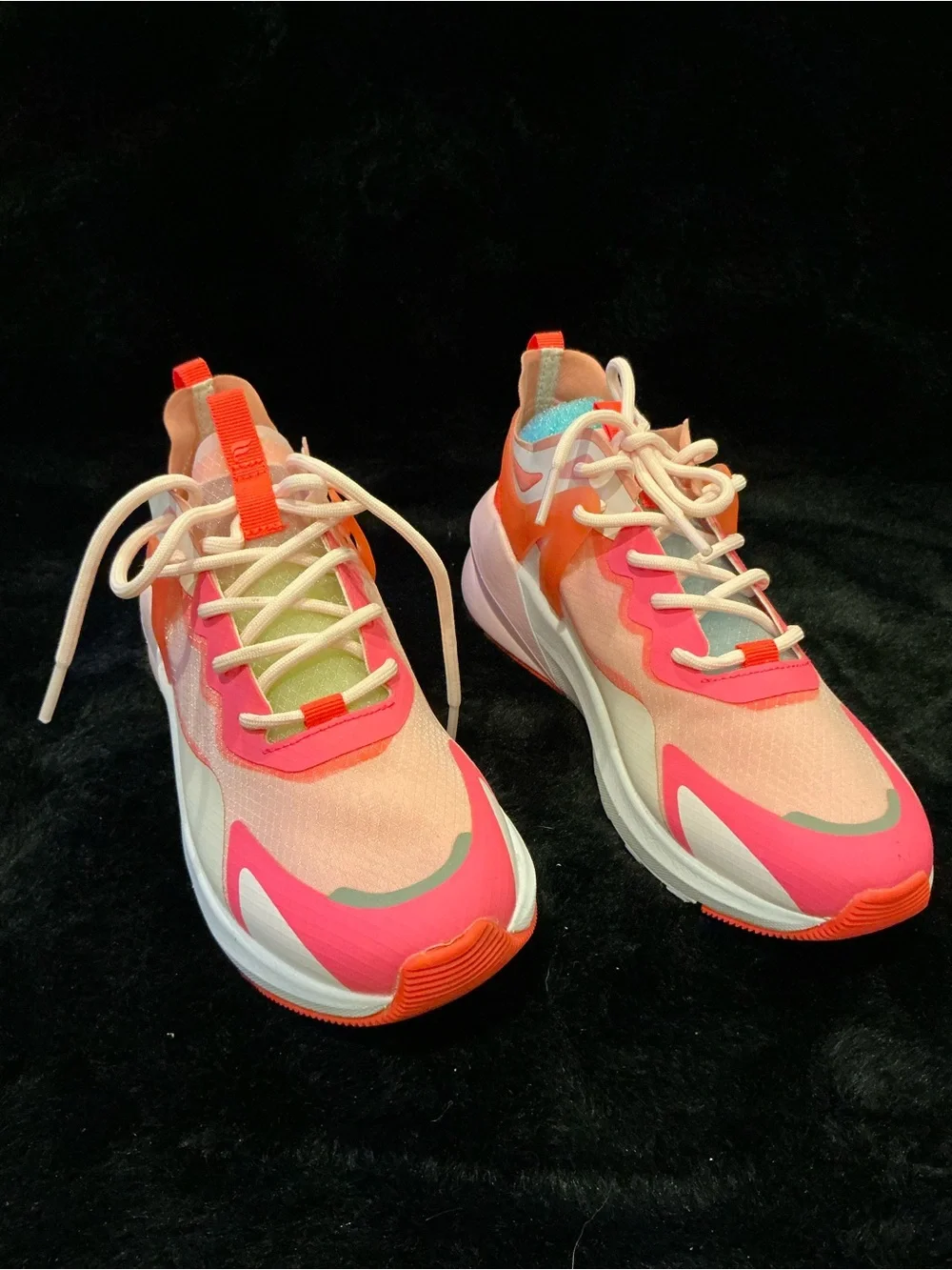 Fabletics Women's Pink & Orange Lace-Up Athletic Sneakers Size 7.5